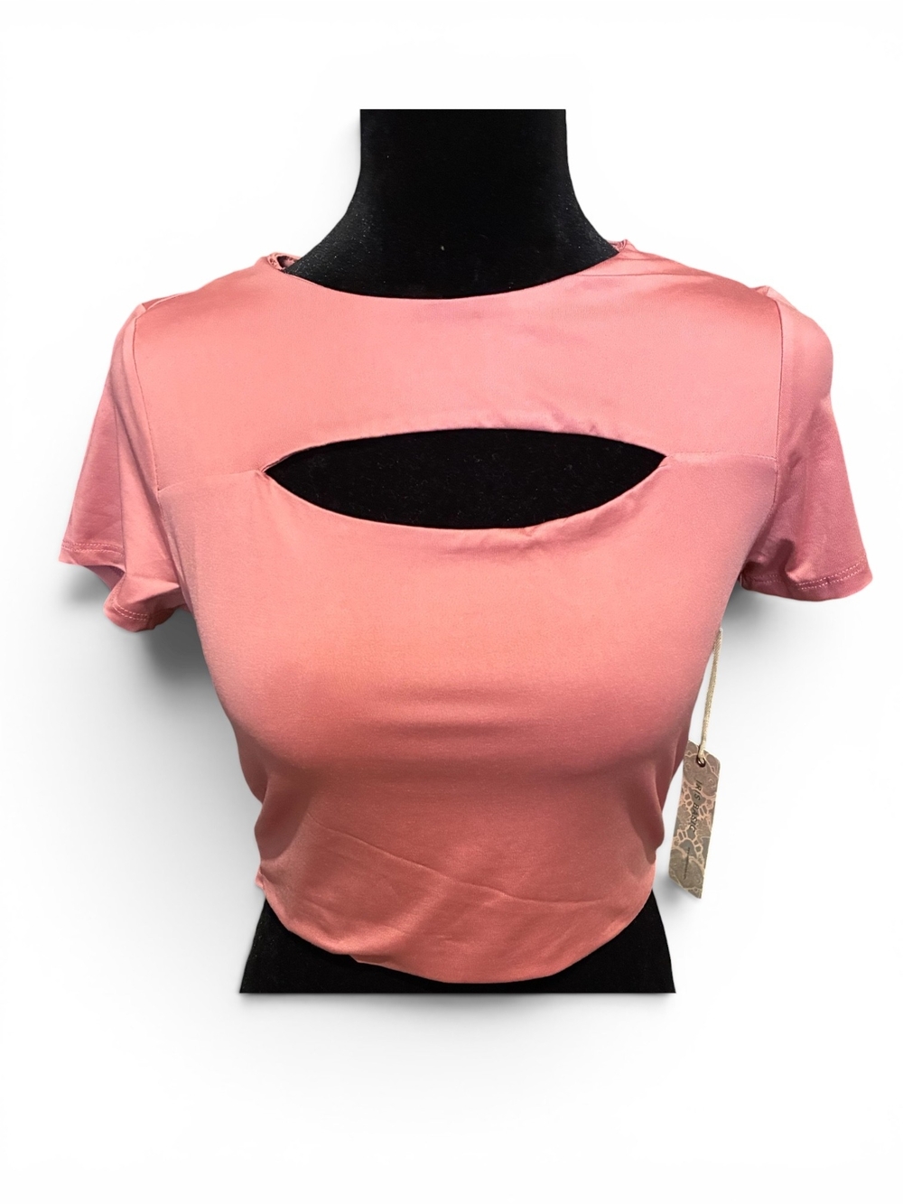 iris Rose Pink Cutout Crop Top